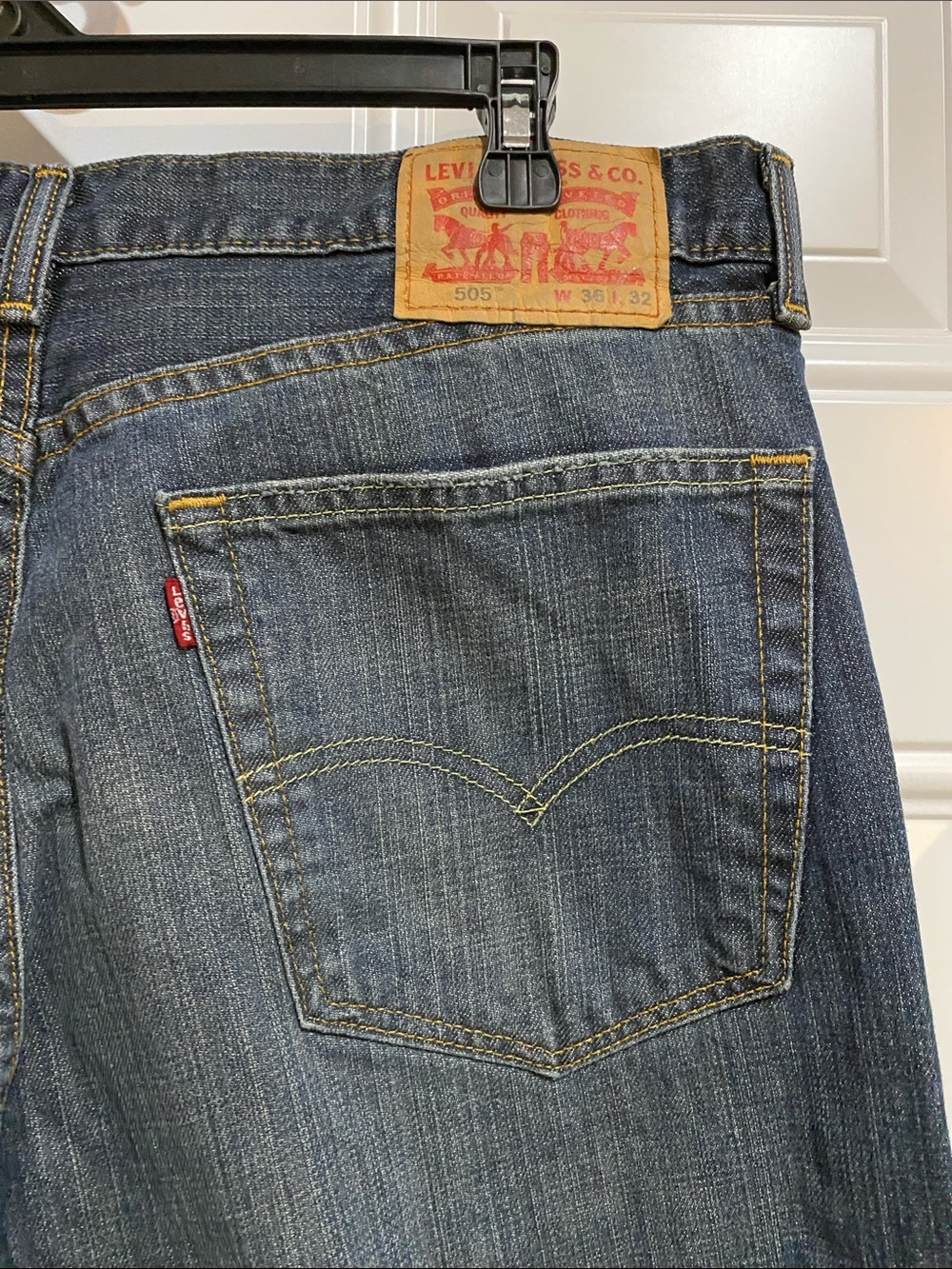 Levi's Men's Straight Jeans 505 36x32 in Dark Blue - Picture 6 of 8